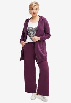 Roamans Womens Plus Size Fleece Zip Hoodie Jacket