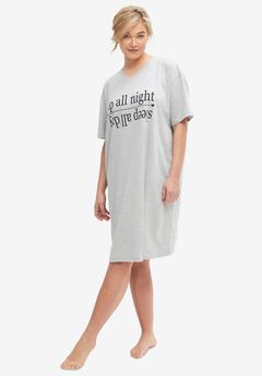 Cotton Spandex Vneck Short Sleeve Sleep Shirt