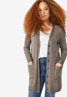 Long Boyfriend Cardigan With Tortoise Buttons, LATTE HEATHER, hi-res image number 0