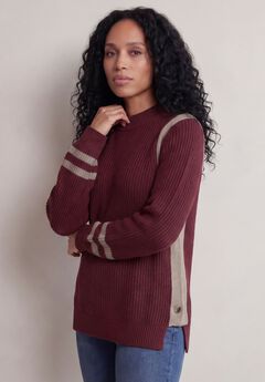 Side Stripe Mockneck Sweater