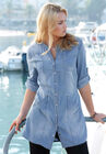 Snap Front Denim Tunic, , alternate image number null