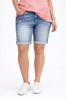 Plus Size Blue Denim Shorts