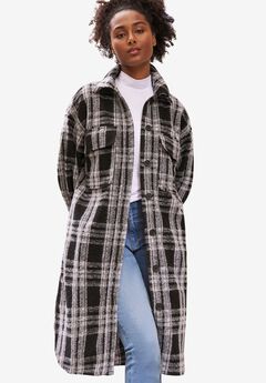 Wool Blend Long Shirt Jacket