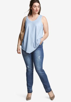 V-Neck Pointed Front Tank