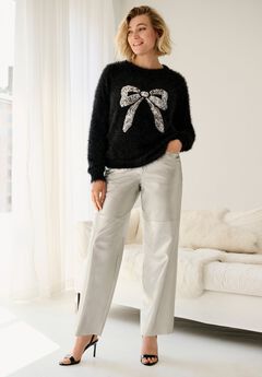 Embellished Eyelash Pullover Sweater