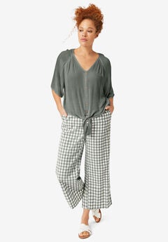 Gingham Crop Pants