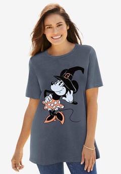 Disney Short Sleeve Crew Tee Heather Charcoal Minnie Witch