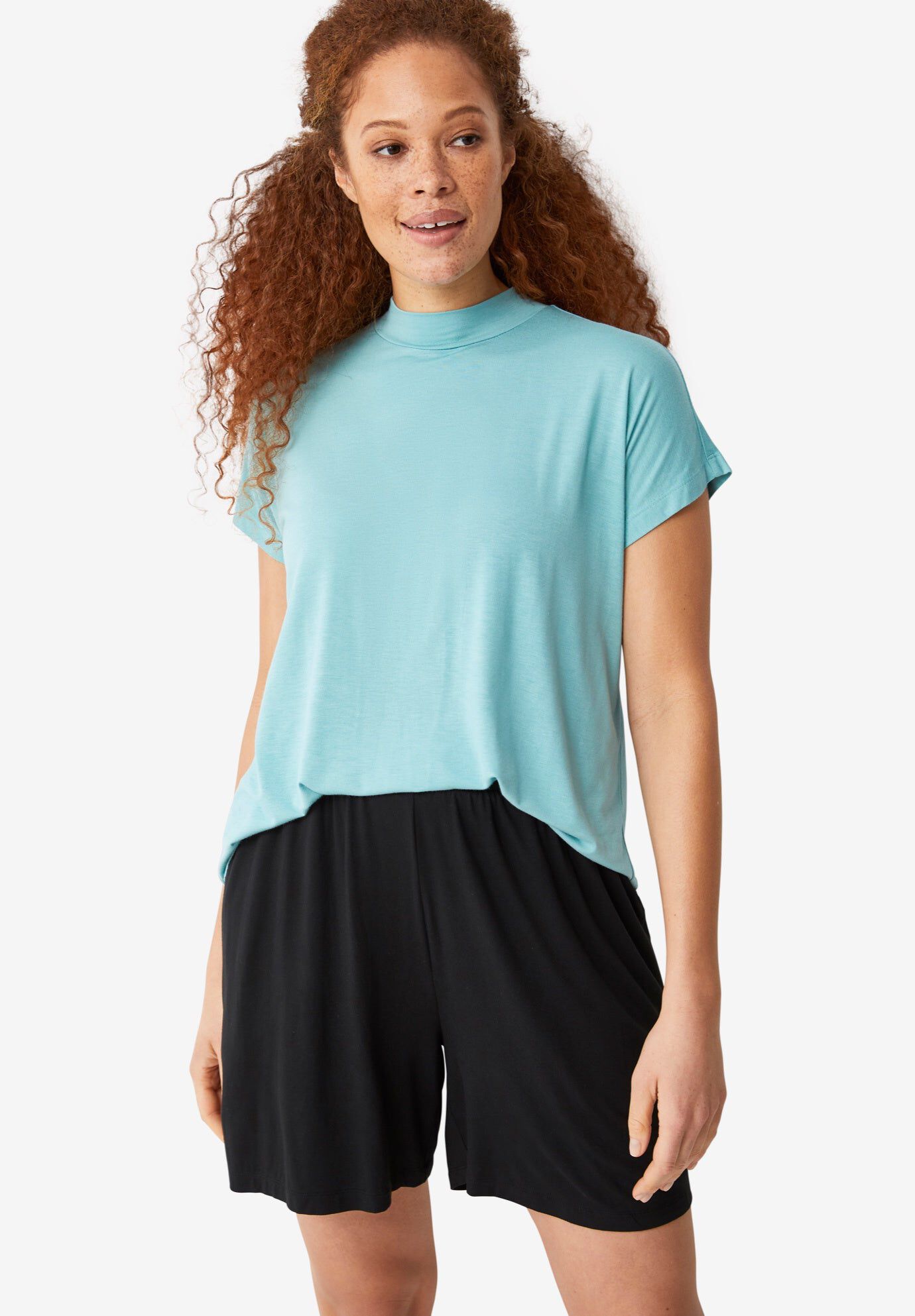 Soft Knit Shorts With Pockets, BLACK, hi-res image number 0