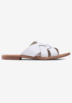 Low Heel White Sandals