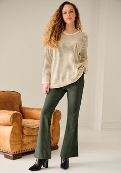 Knit Bootcut Pants With Pockets