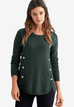 Button Trim Pullover Sweater