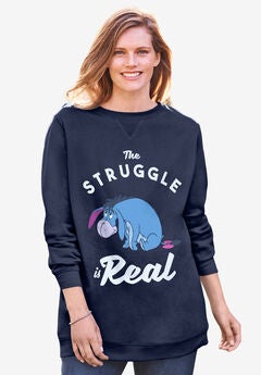 Disney Long-Sleeve Fleece Sweatshirt French Blue Eeyore
