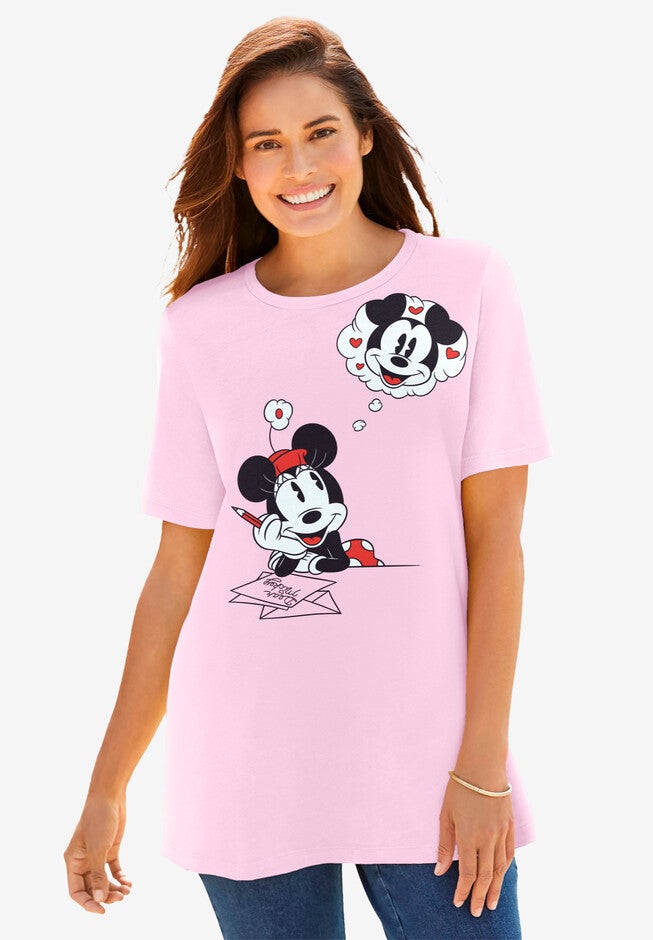 Disney Women’s Short Sleeve Valentine’s Day Minnie, PINK MINNIE DAY DREAM, hi-res image number 0