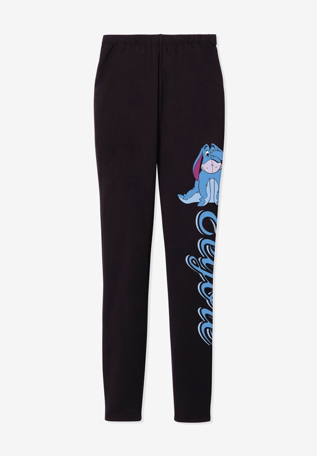 Disney Women's Leggings Black Eeyore Placed, , alternate image number 1
