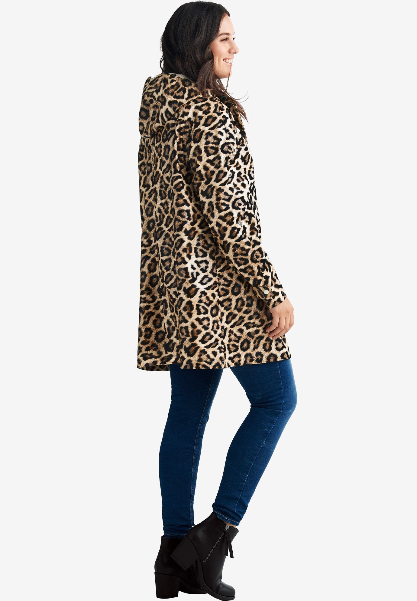 animal print raincoat with hood