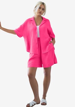 Pull-On Elastic Waist Gauze Shorts