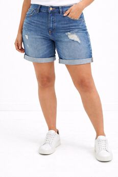 Plus Size Blue Denim Shorts