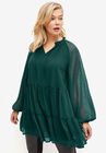 Swiss Dot Tiered Tunic, DEEP EMERALD, hi-res image number null