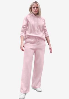 Wide Leg Fleece Sweatpant With Drawstring Waist