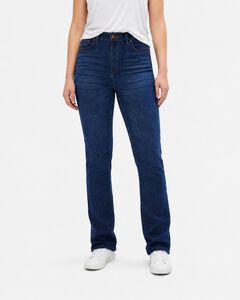 Stretch Mid-rise Adjustable Waist Straight Jean
