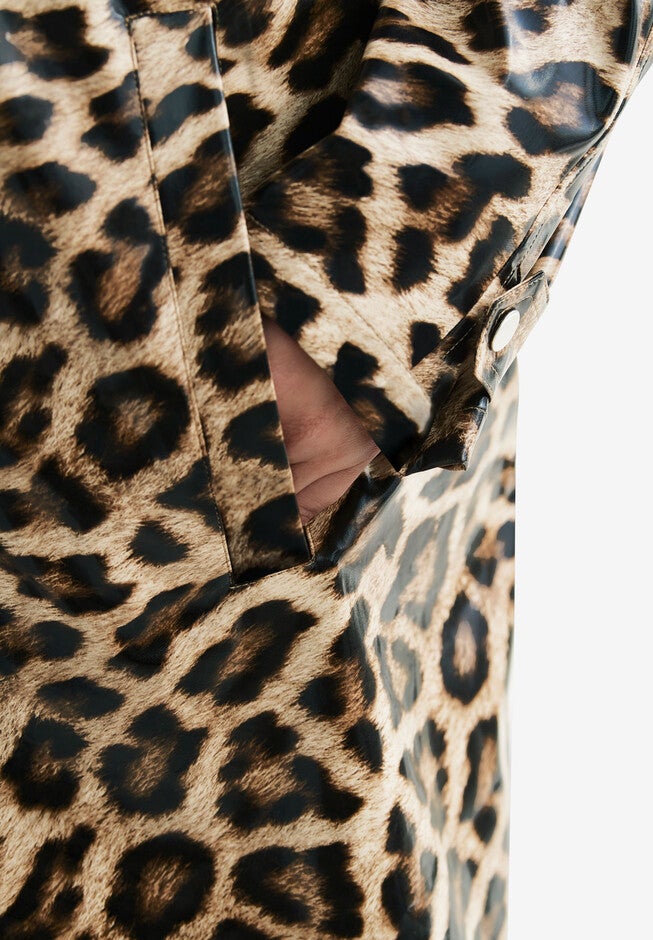 Animal Print Hooded Raincoat, , alternate image number 2