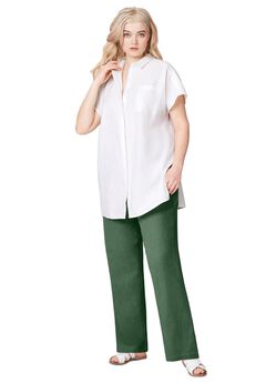 Plus Size Green Pants For Women