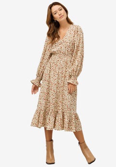 Smocked Waist Midi Dress