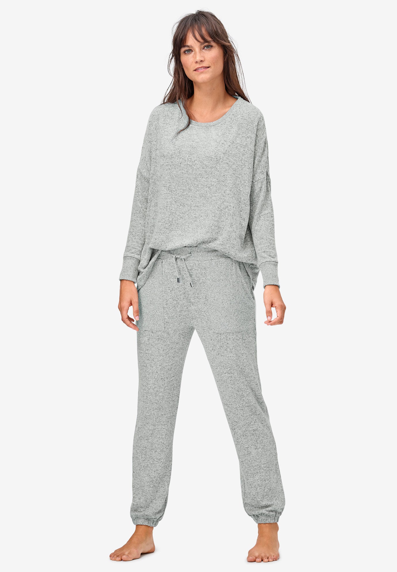 Marled Knit Jogger Pants, , alternate image number 2