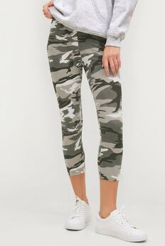 Cotton Spandex Elastic Waist Capri Leggings