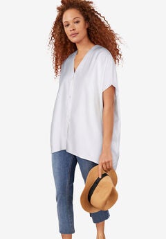 Oversized Linen-Blend Tunic