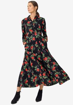 Button Front Maxi Shirtdress
