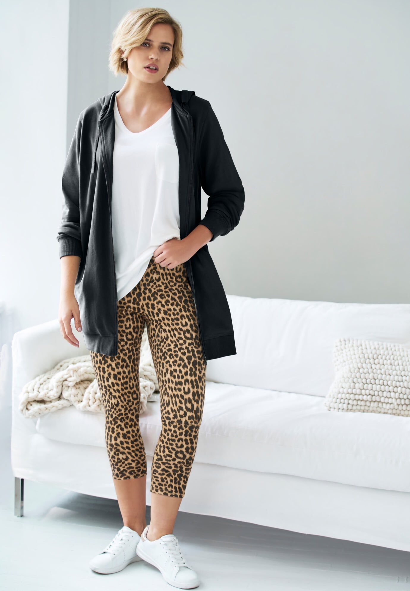 Knit Capri Leggings, CLASSIC LEOPARD, hi-res image number 0