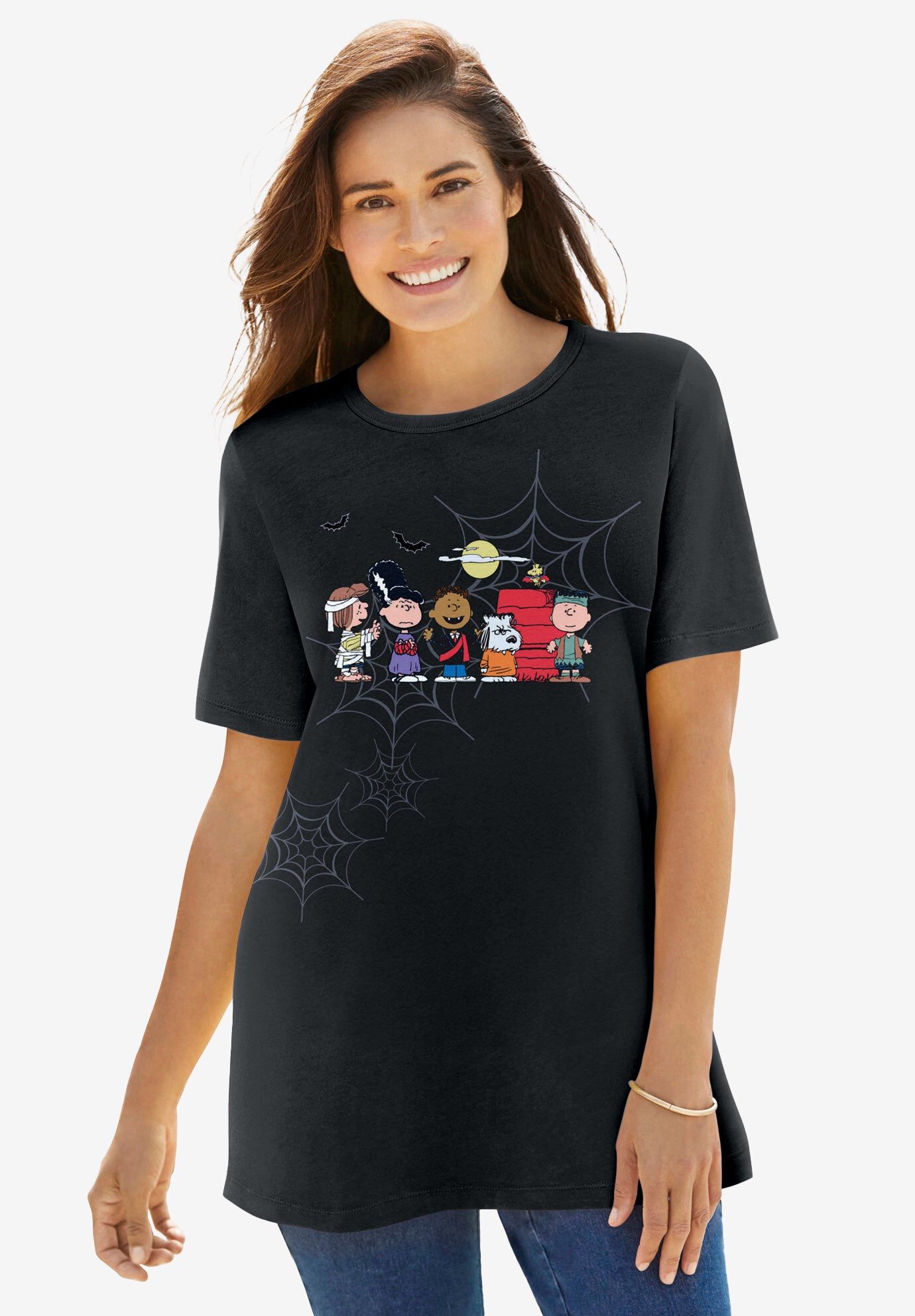 Black Peanuts Trick or Treat Tee, BLACK PEANUTS TRICK OR TREAT, hi-res image number 0