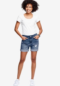 Frayed Cuff Hem Shorts