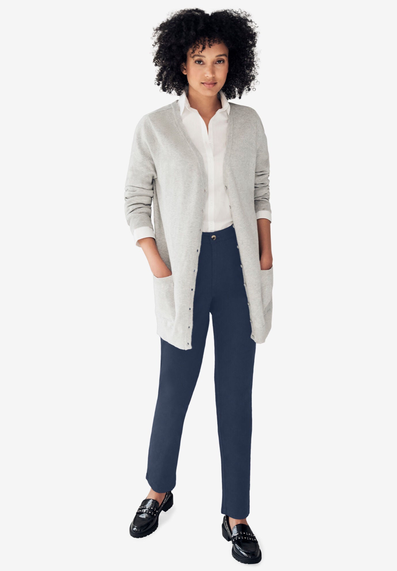 Mid-Rise Stretch Chino Tapered Straight Leg Pants, , alternate image number 3