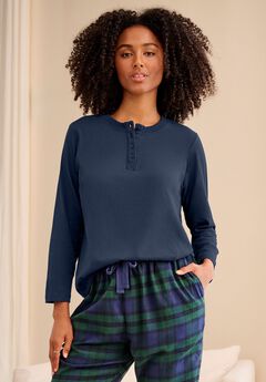 Long Sleeve Henley Sleep Tee