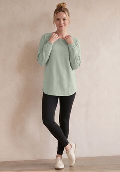 French Terry Blouson Sleeve Sweatshirt Tunic