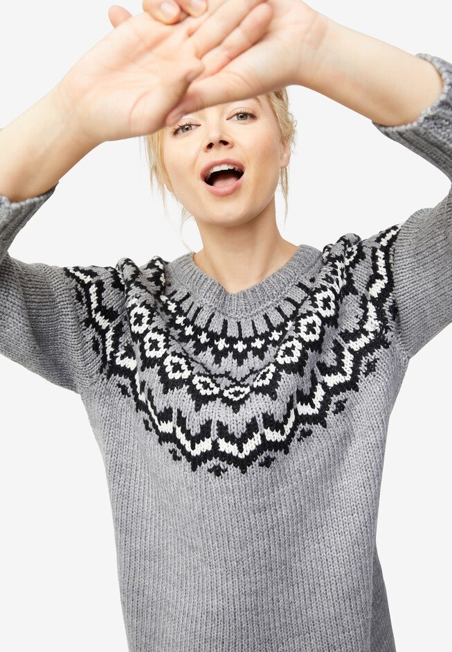 Fair Isle Sweater Tunic, , alternate image number null