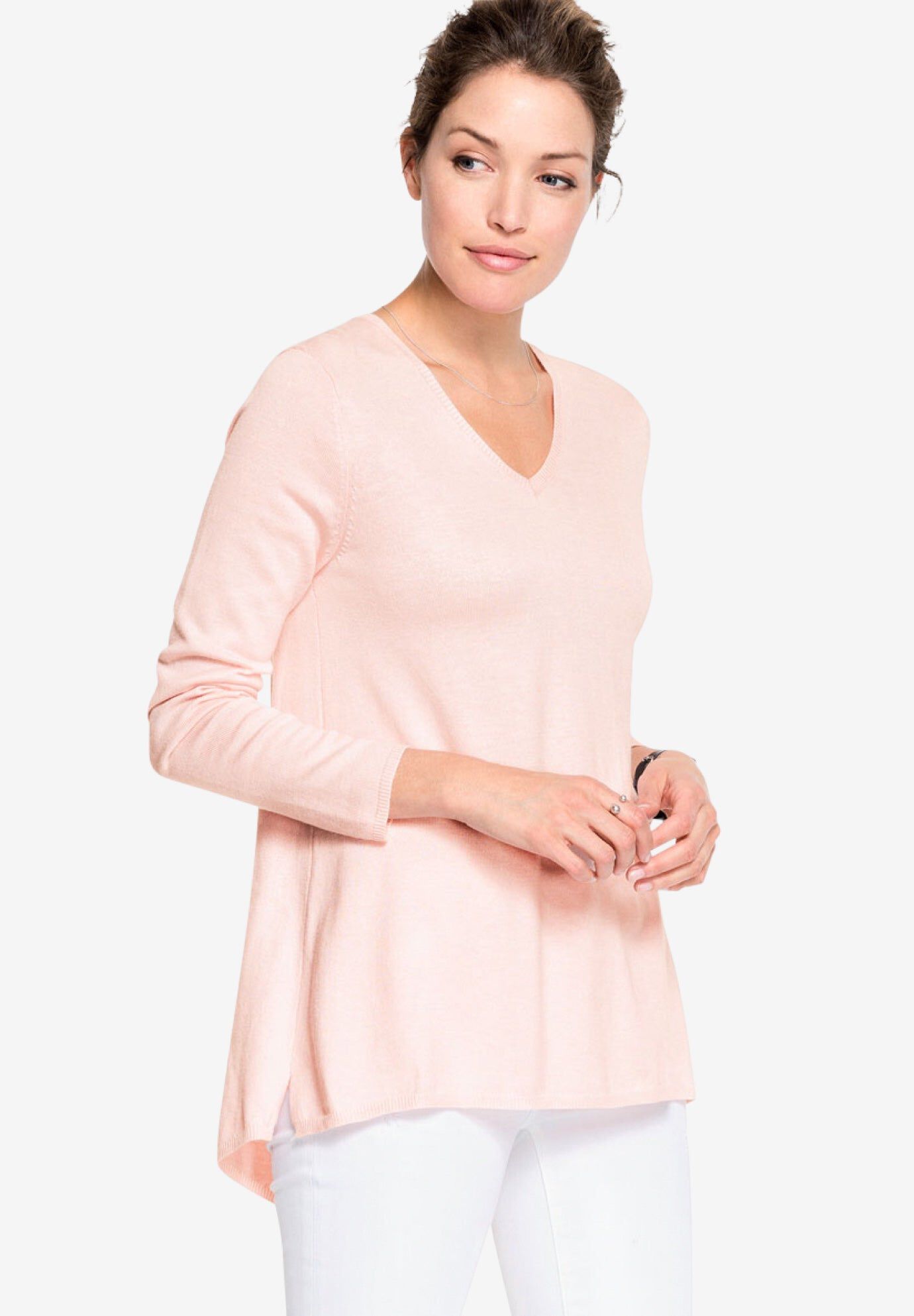 Pleat Back Sweater, ROSY PINK, hi-res image number 0