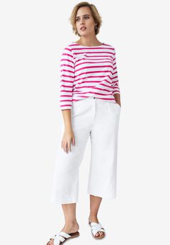 Lightweight Wide-Leg Crop Jeans