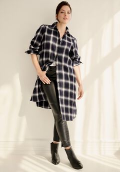 Flannel Button-Front Mega Tunic