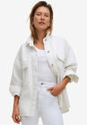 Oversized Denim Shirt Jacket, WHITE, hi-res image number null