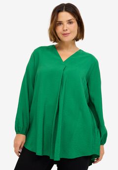 Long Sleeve Inverted Pleat Tunic