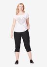 Stretch Cargo Capris by ellos®, BLACK, hi-res image number null