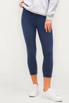 Cotton Spandex Elastic Waist Capri Leggings