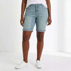 Plus Size Blue Denim Shorts