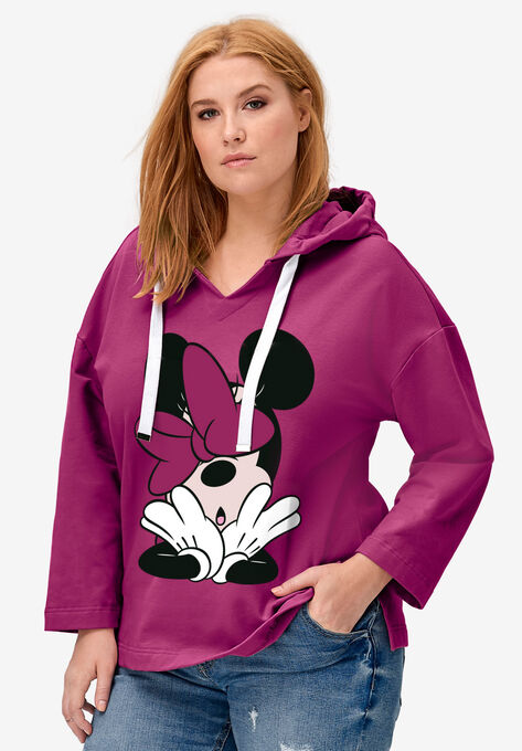 Disney Women's Hooded Sweatshirt Raspberry Minnie Mouse, RASPBERRY MINNIE, hi-res image number null