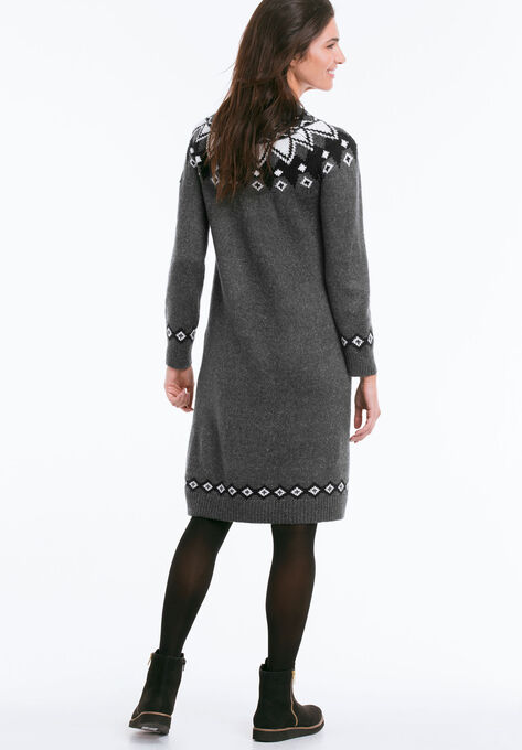Fair Isle Sweater Dress, , on-hover image number null