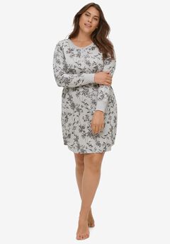 Long Sleeve Henley Sleepshirt