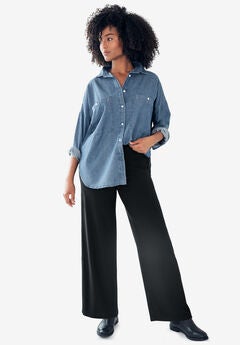 Ribbed Wide Leg Knit Pants